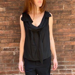 Dries Van Noten Black Scoop Neck Top, size 40FR (fits like a US size Medium)